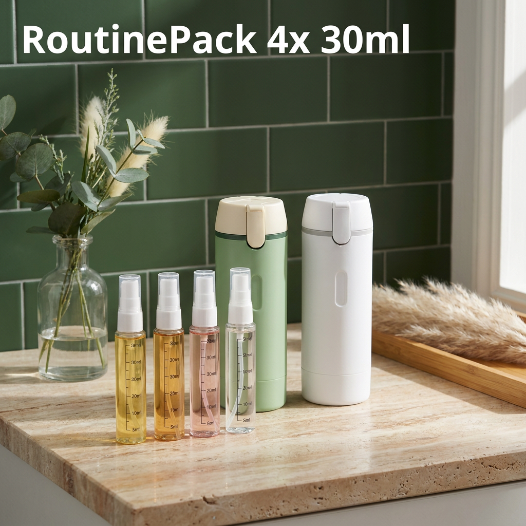 To RoutinePack varianter på travertinbord