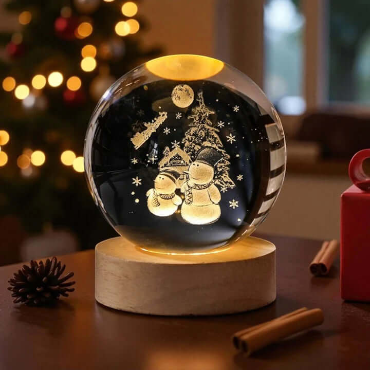 Norillo krystalglobe med festligt julemotiv