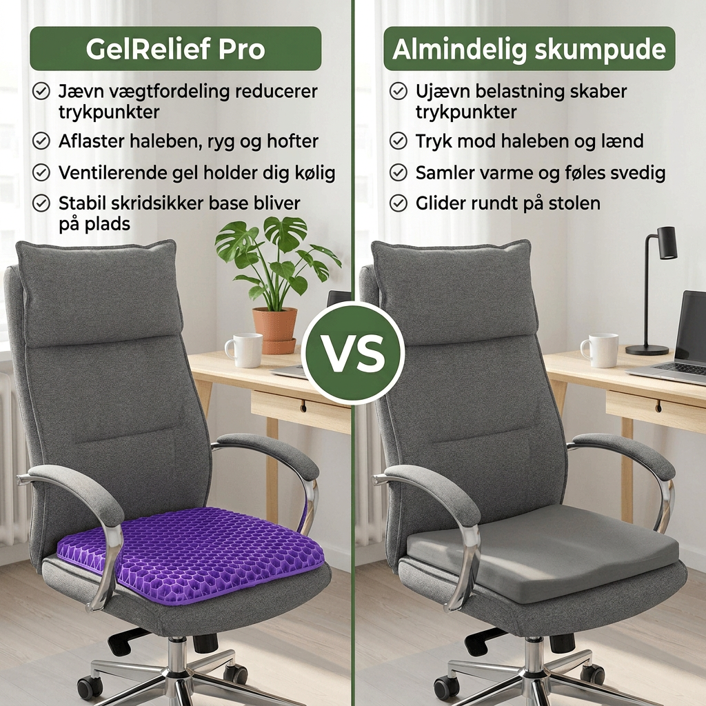 GelRelief Pro vs almindelig skumpude