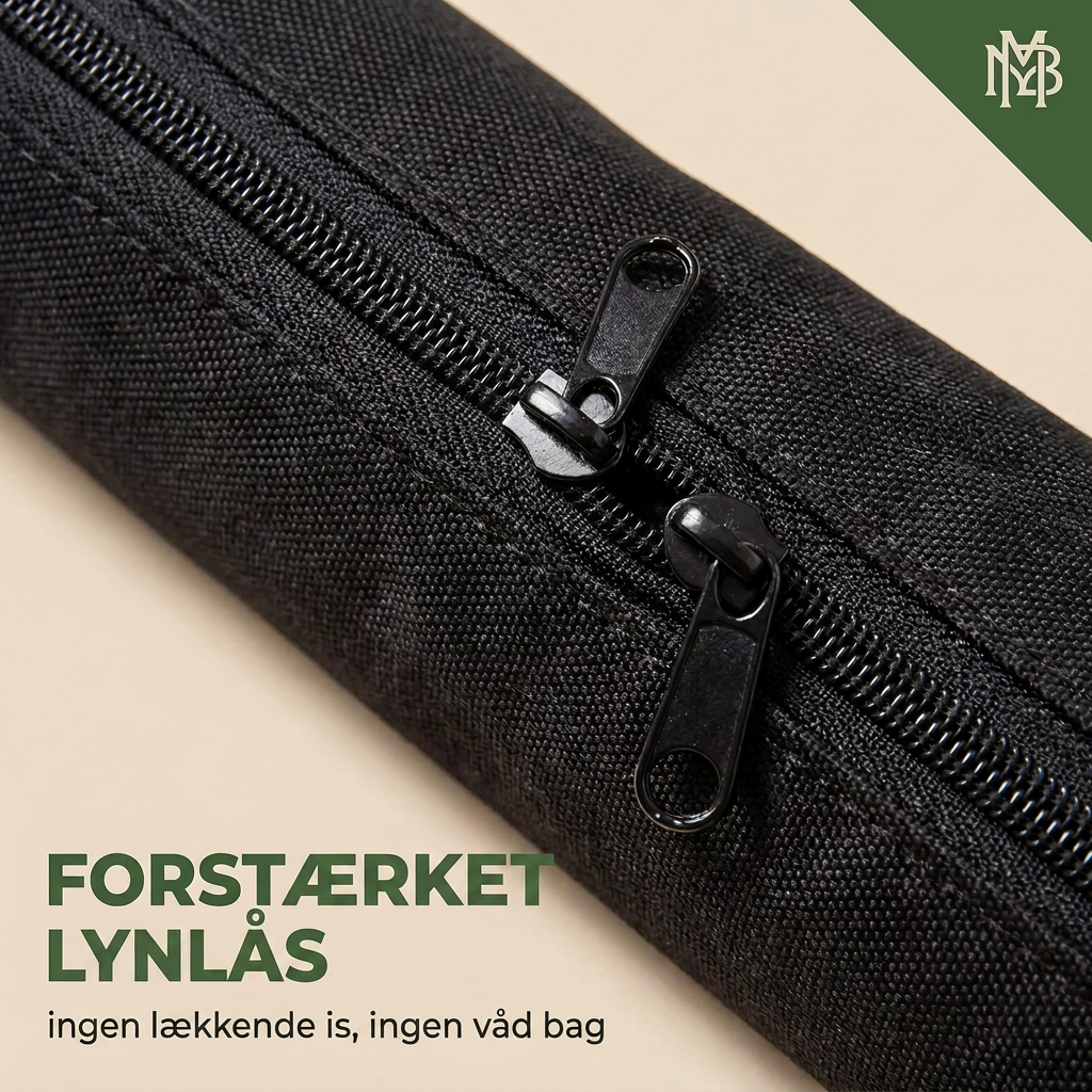 Forstærket lynlås - ingen lækkende is, ingen våd bag