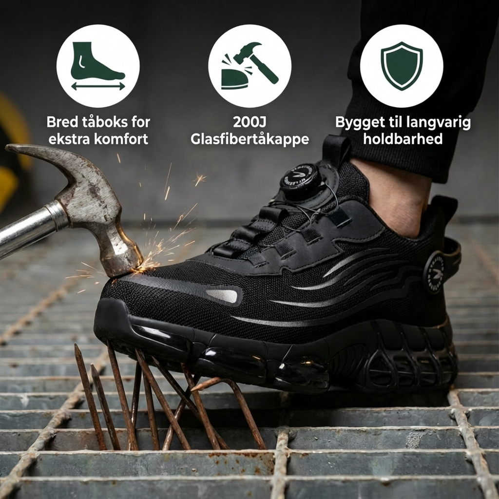 Norillo™ – ArmorFlex S3 Air – Ultralette sikkerhedssko med stålkappe & drejespænde