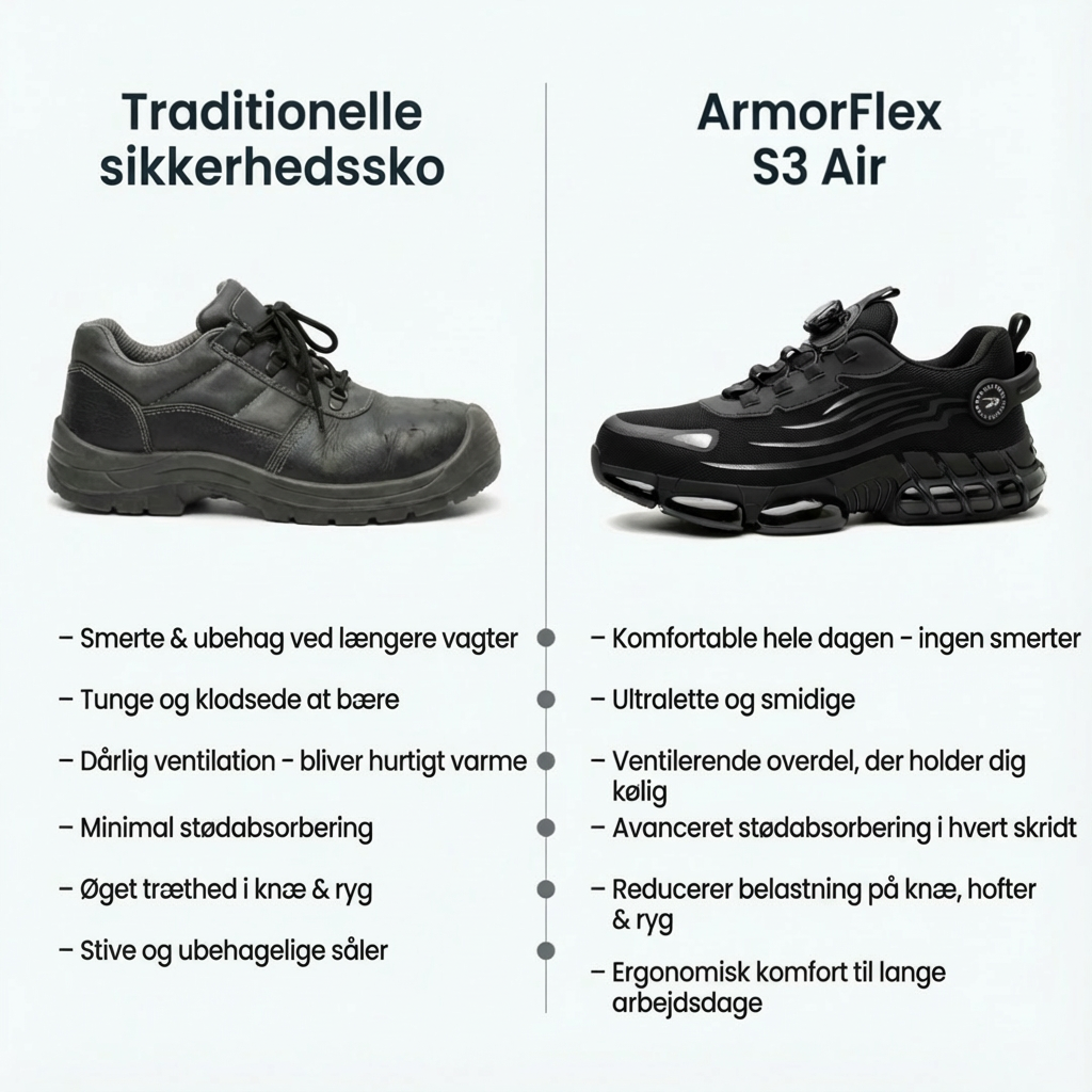Norillo™ – ArmorFlex S3 Air – Ultralette sikkerhedssko med stålkappe & drejespænde