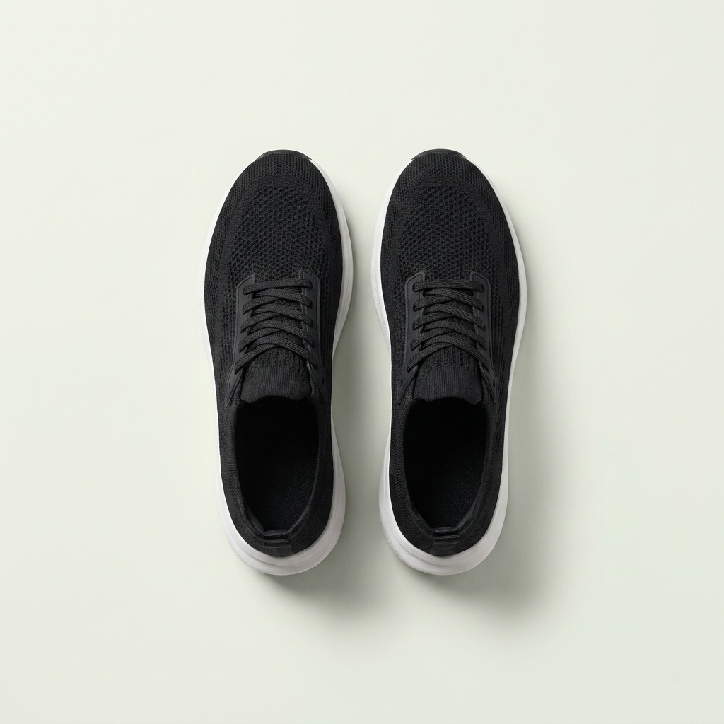 Stigré sneakers fotograferet lige oppefra