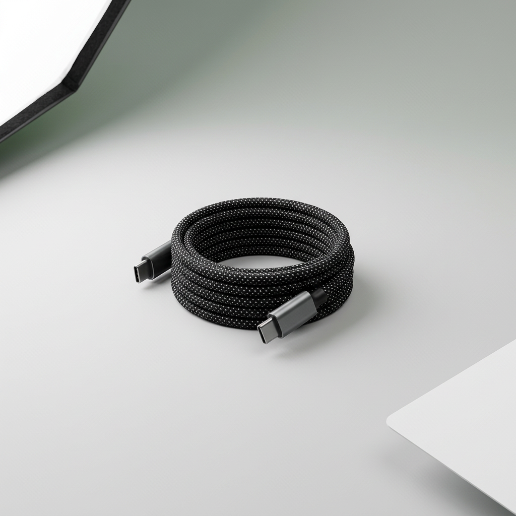 Sort NorCable magnetisk USB-C til USB-C-kabel