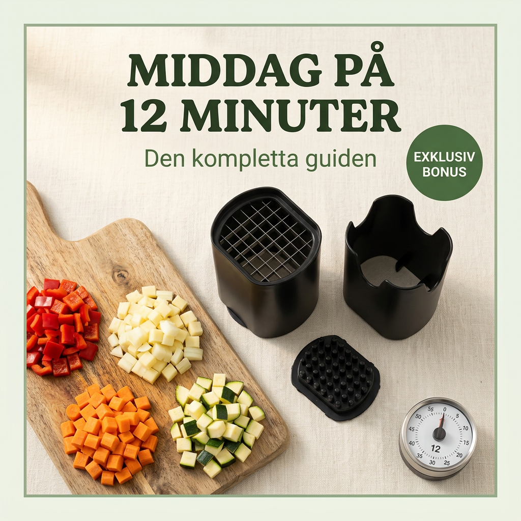Forside til kogebog i skandinavisk stil, flad-lay set oppefra i varmt dagslys