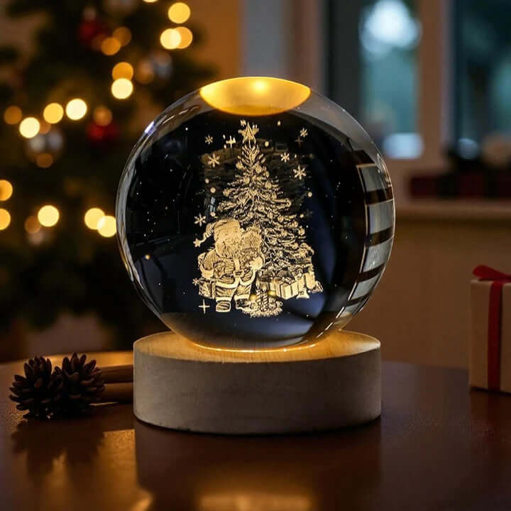 Norillo krystalglobe med julemotiv