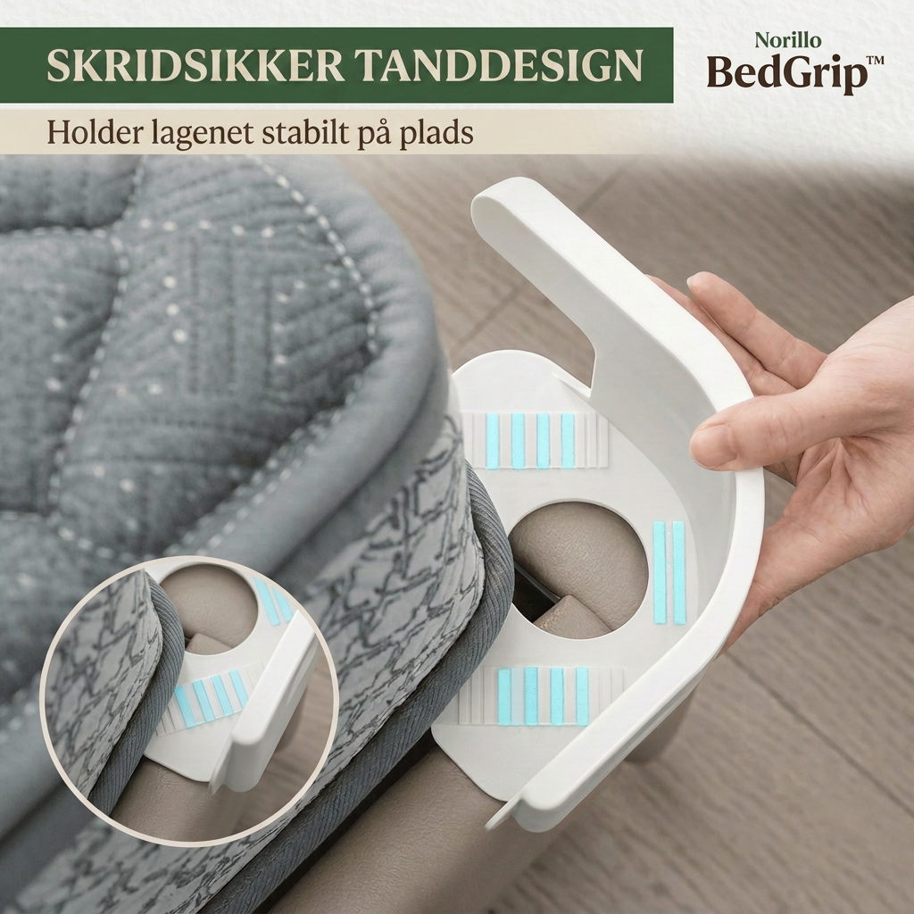 Skridsikker tanddesign - holder lagenet stabilt på plads