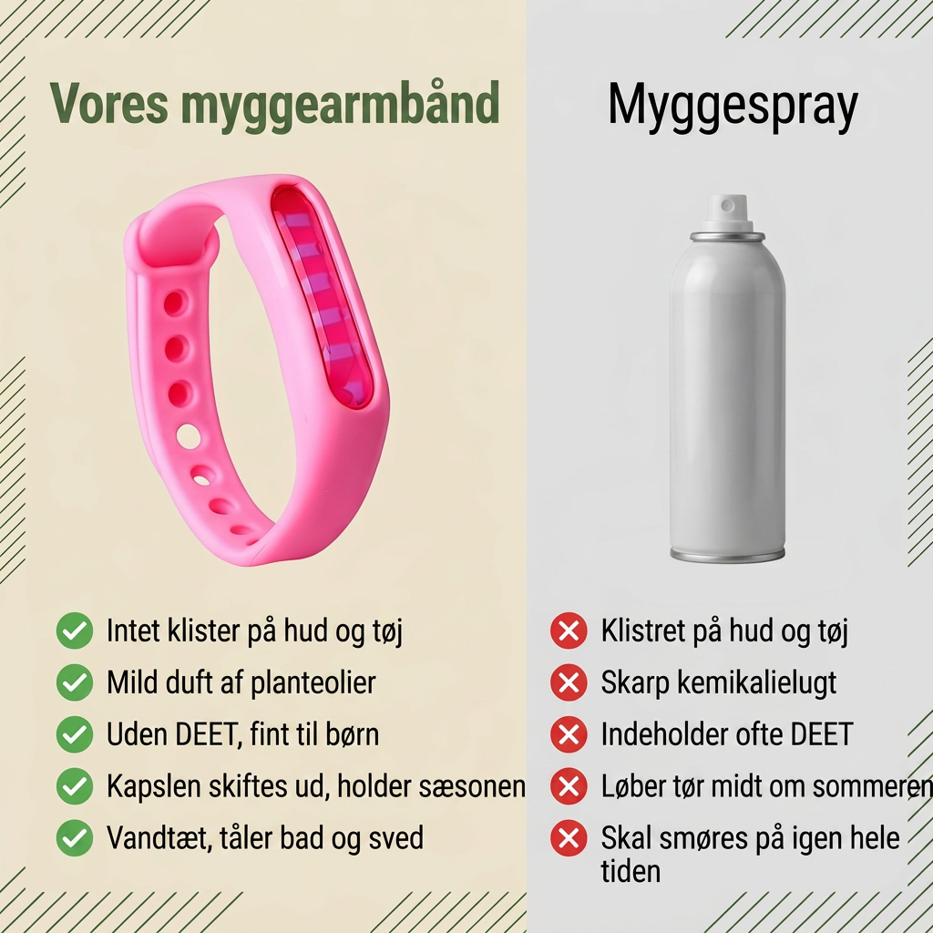 Myggearmbånd vs myggespray
