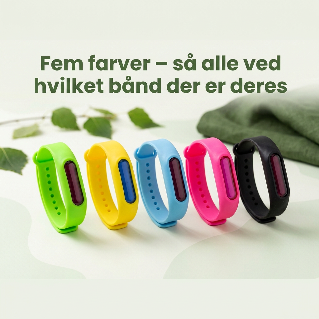 Fem farver myggearmbånd