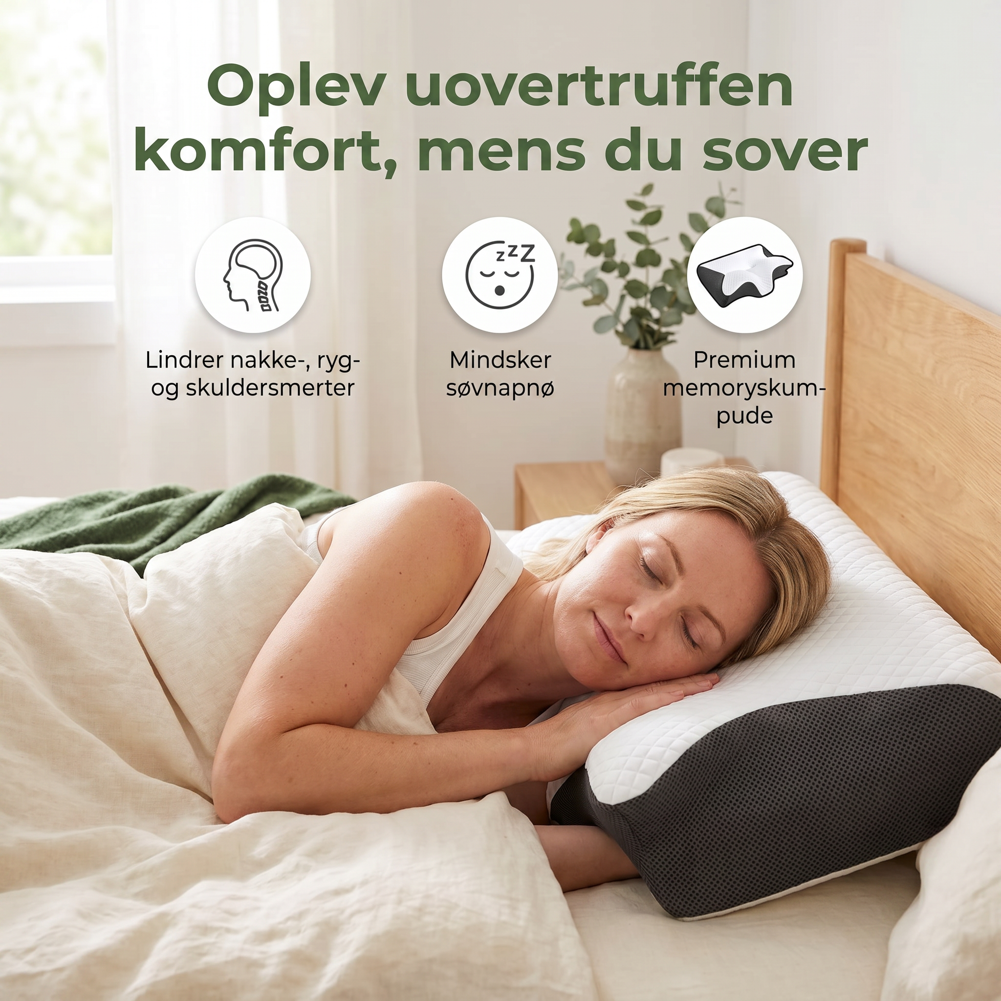 Nakkepude komfort under soevn - dansk infografik