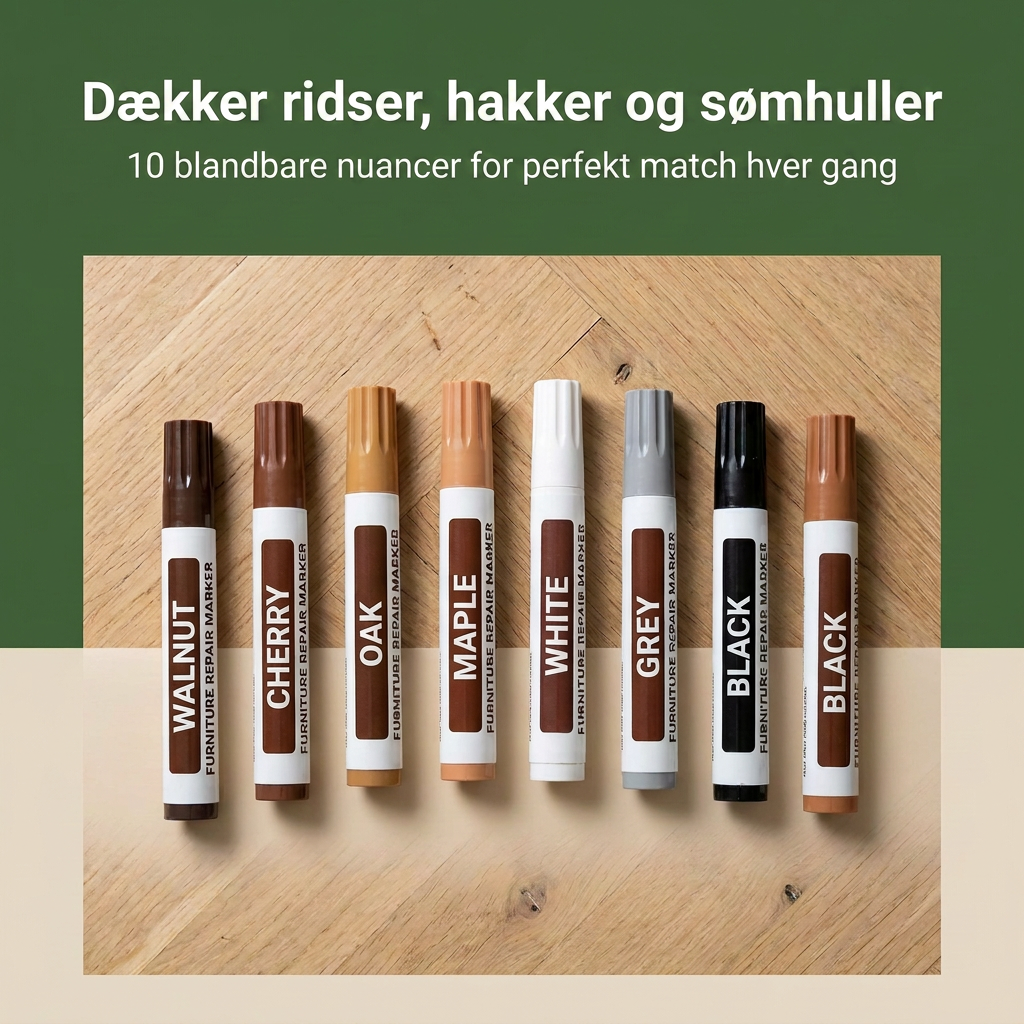 Dækker ridser, hakker og sømhuller