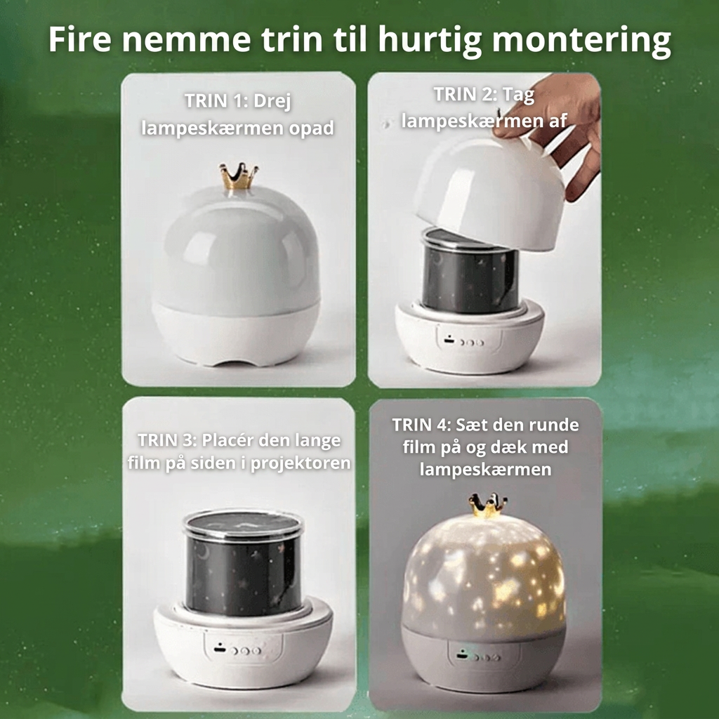 Fire nemme trin til hurtig montering