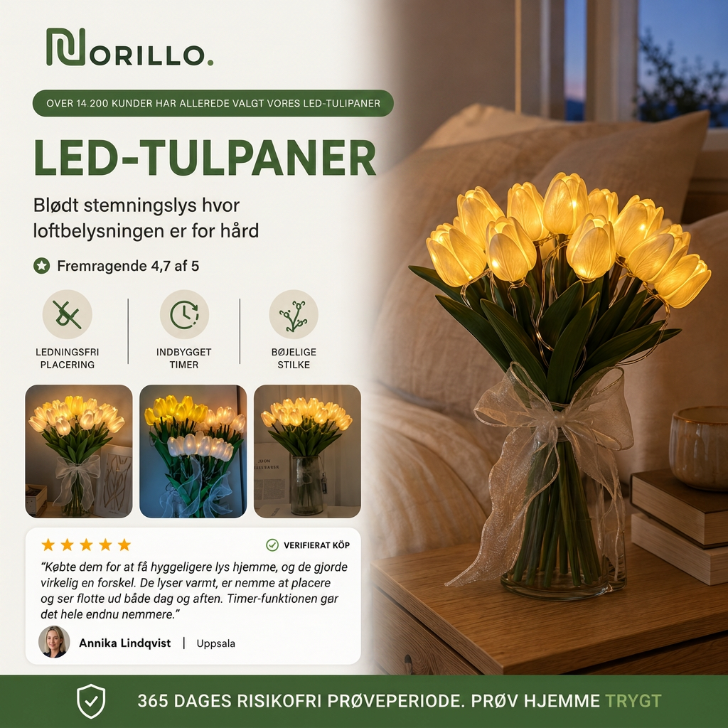 LED-tulipaner blødt stemningslys